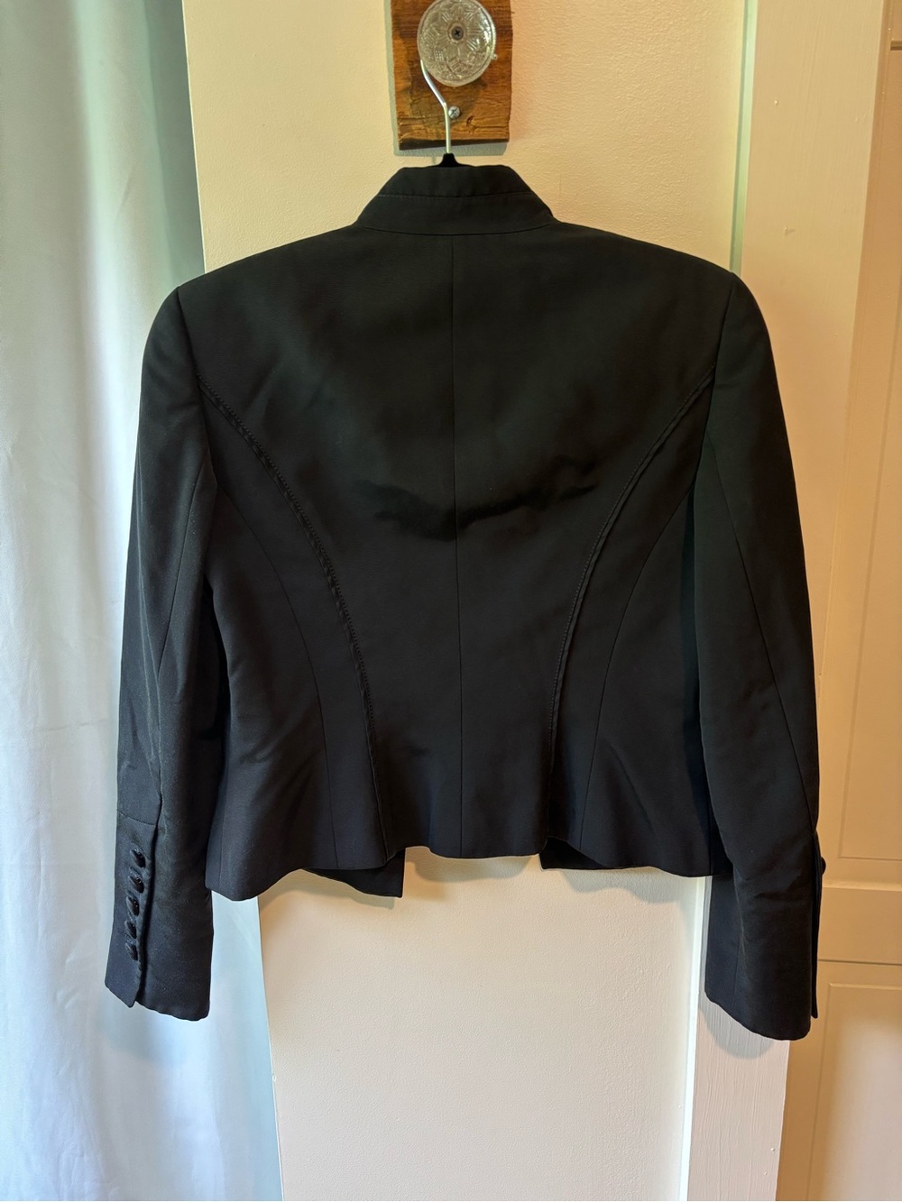 Women’s Escada Black Cropped Military-Style Blazer - Picture 6 of 8
